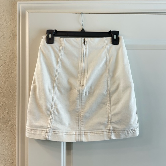 Free People Cream denim Skirt Size 6 - Picture 4 of 4